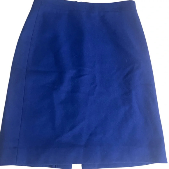 J. Crew THE PENCIL SKIRT IN DOUBLE CREPE BLUE Size 2 - Picture 1 of 15